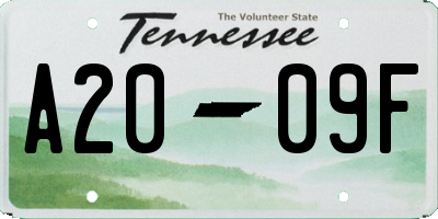 TN license plate A2009F
