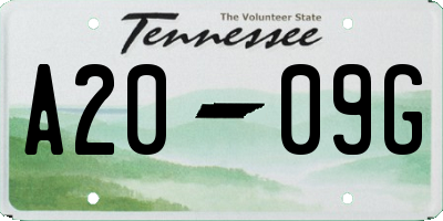 TN license plate A2009G