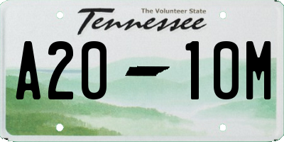 TN license plate A2010M