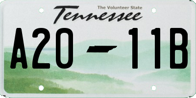TN license plate A2011B