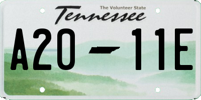 TN license plate A2011E