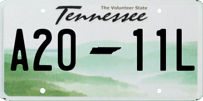 TN license plate A2011L