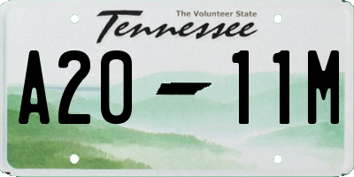 TN license plate A2011M