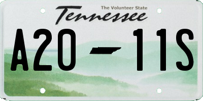 TN license plate A2011S