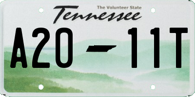 TN license plate A2011T