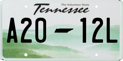 TN license plate A2012L