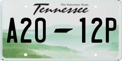 TN license plate A2012P