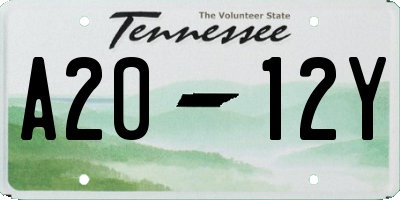 TN license plate A2012Y