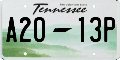 TN license plate A2013P