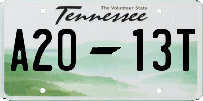 TN license plate A2013T