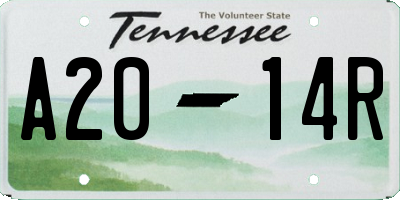 TN license plate A2014R