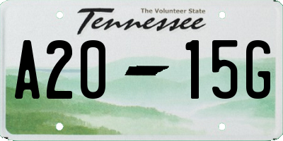 TN license plate A2015G