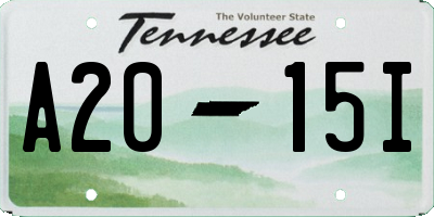 TN license plate A2015I