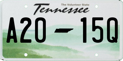TN license plate A2015Q