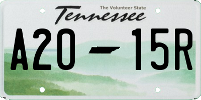 TN license plate A2015R