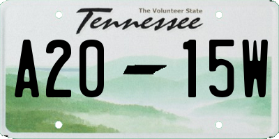 TN license plate A2015W