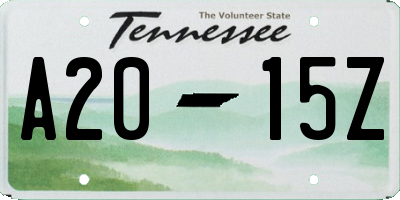 TN license plate A2015Z