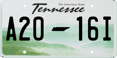 TN license plate A2016I