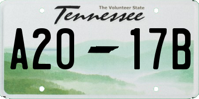 TN license plate A2017B