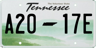TN license plate A2017E
