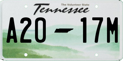 TN license plate A2017M