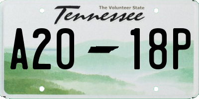 TN license plate A2018P