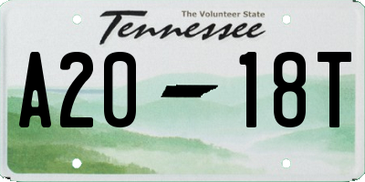 TN license plate A2018T