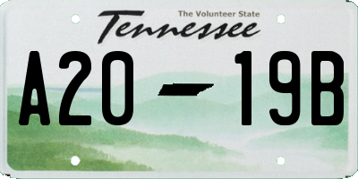 TN license plate A2019B