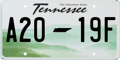 TN license plate A2019F