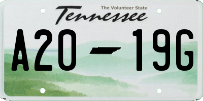 TN license plate A2019G