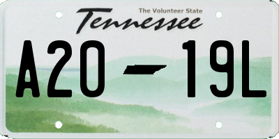 TN license plate A2019L