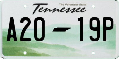 TN license plate A2019P