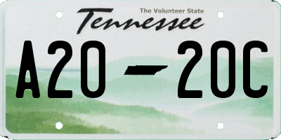 TN license plate A2020C