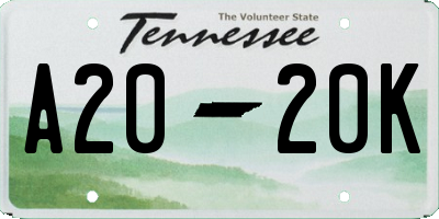TN license plate A2020K