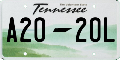 TN license plate A2020L