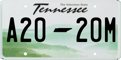TN license plate A2020M