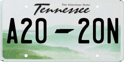 TN license plate A2020N