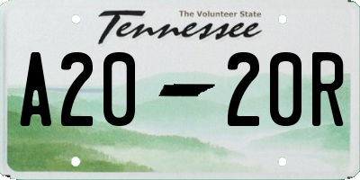 TN license plate A2020R