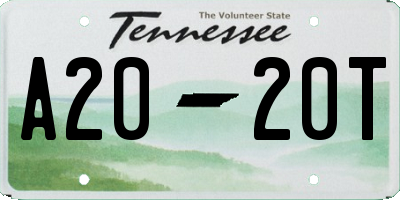 TN license plate A2020T