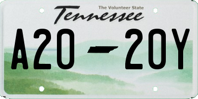 TN license plate A2020Y