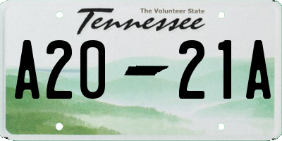 TN license plate A2021A