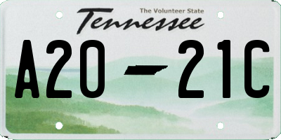 TN license plate A2021C