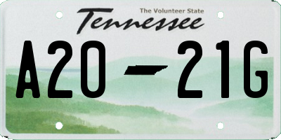 TN license plate A2021G