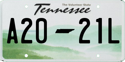 TN license plate A2021L