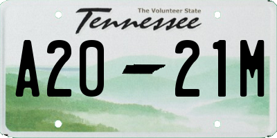 TN license plate A2021M