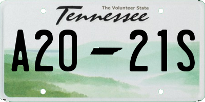 TN license plate A2021S