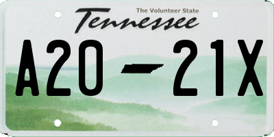 TN license plate A2021X