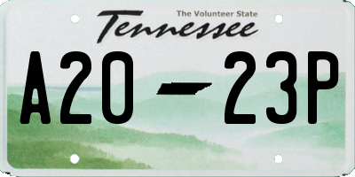 TN license plate A2023P