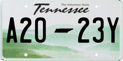 TN license plate A2023Y