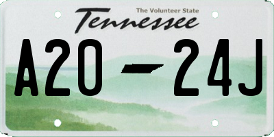 TN license plate A2024J